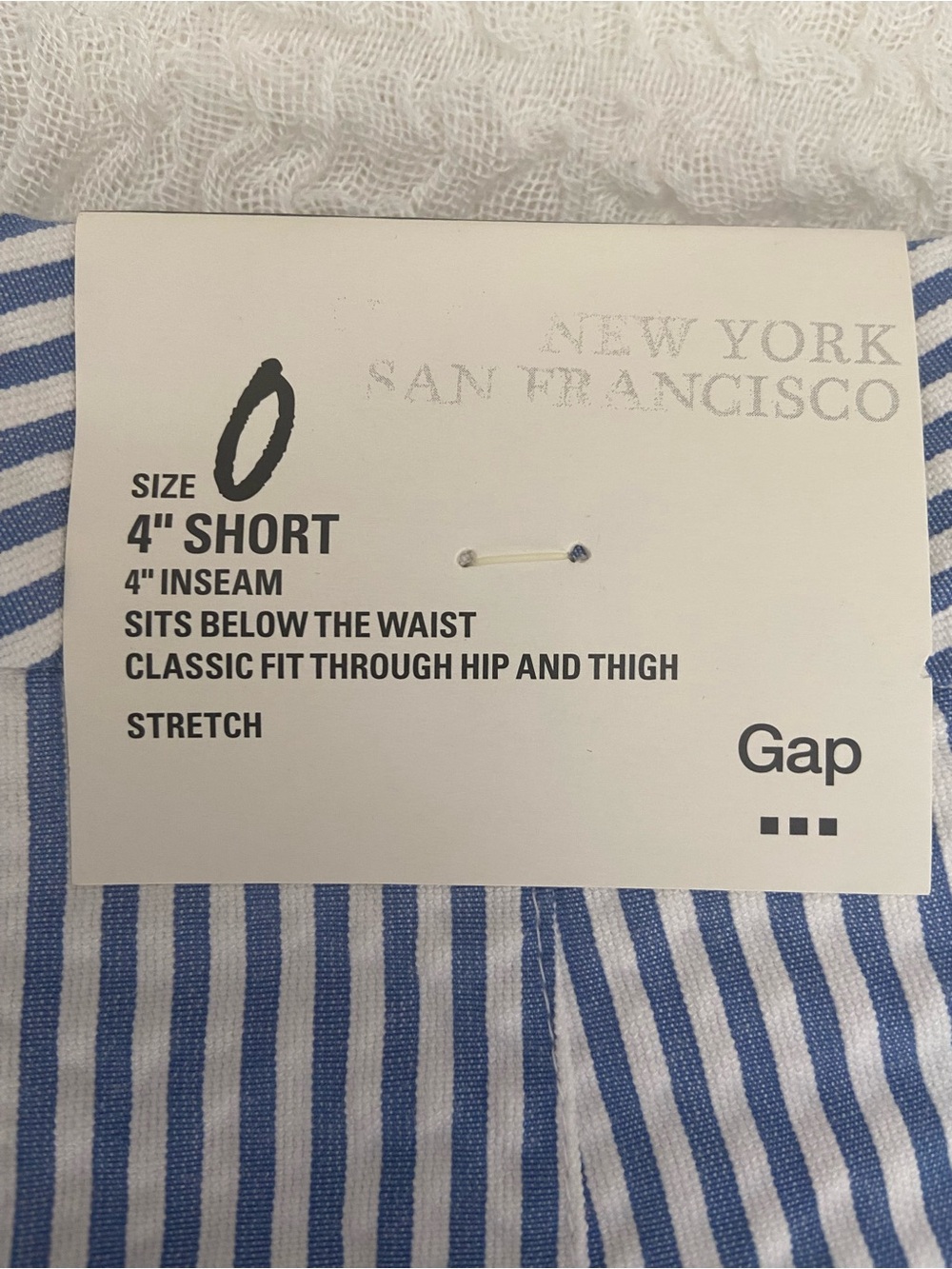 NWT GAP SEERSUCKER SHORTS SIZE 0 - Picture 6 of 8
